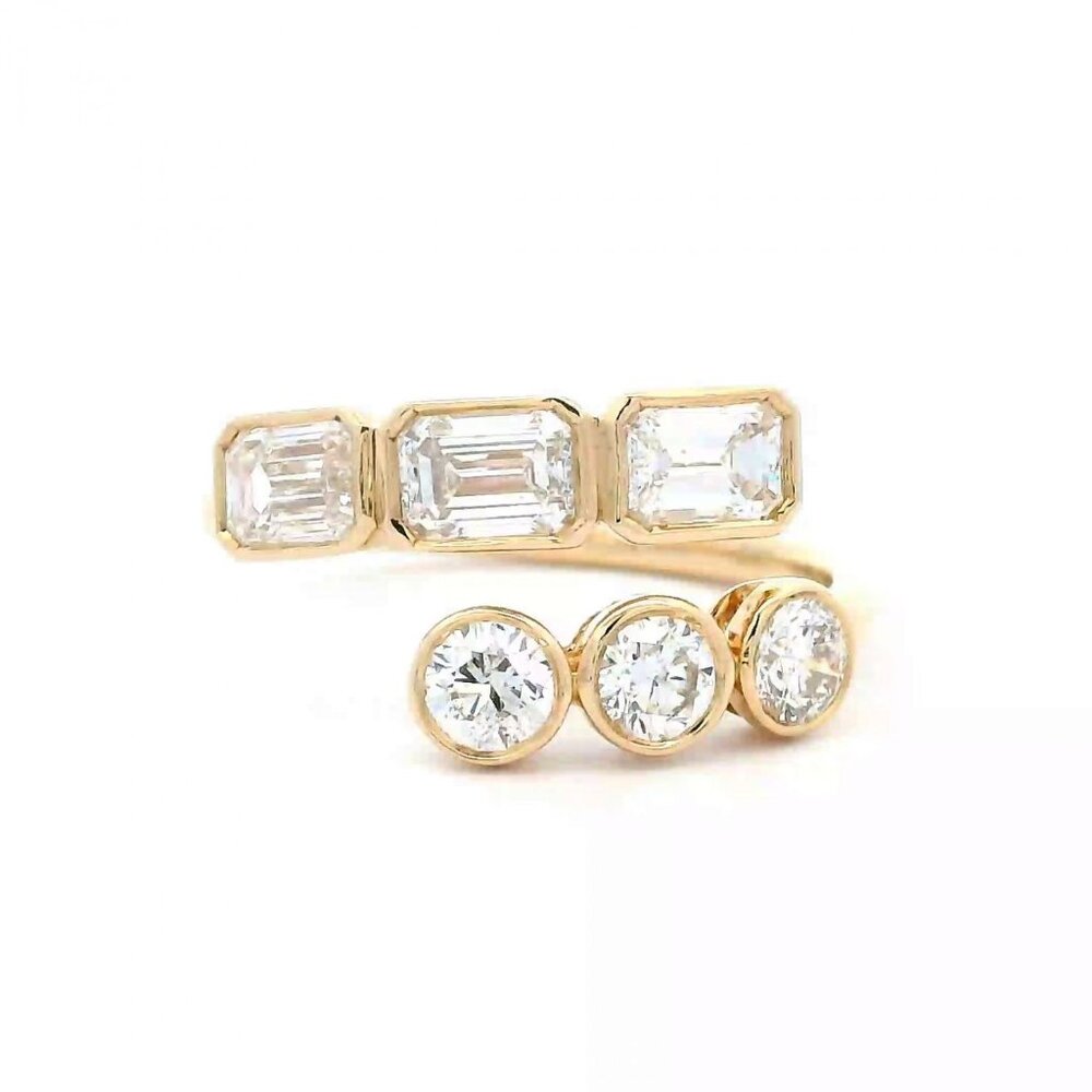 Dual Brilliance 18K Yellow Gold Multi-Cut Diamond Ring